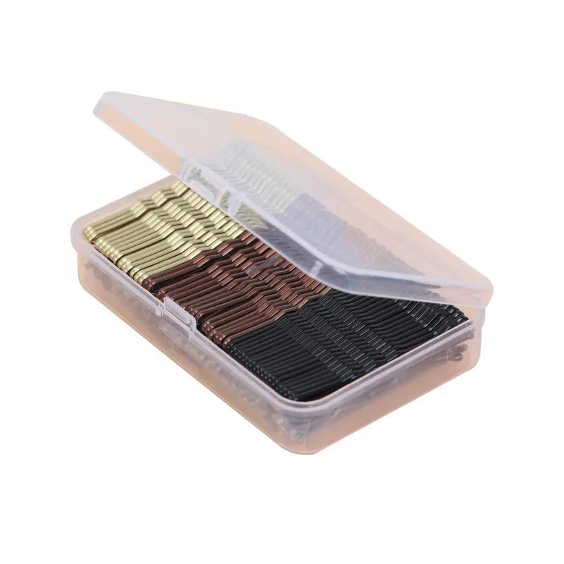 150 Stück 5 cm Welle Legierung Gold Schwarz Haarnadeln Einfache Haarspange Barrett für Hochzeit Braut Frauen Mädchen Frisuren Werkzeug