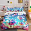 Romantic Hot Air Balloon Decor Multiple Sizes Kid'S And Adults' Bedroom Exquisite 3Pc Bedding Set, Gift