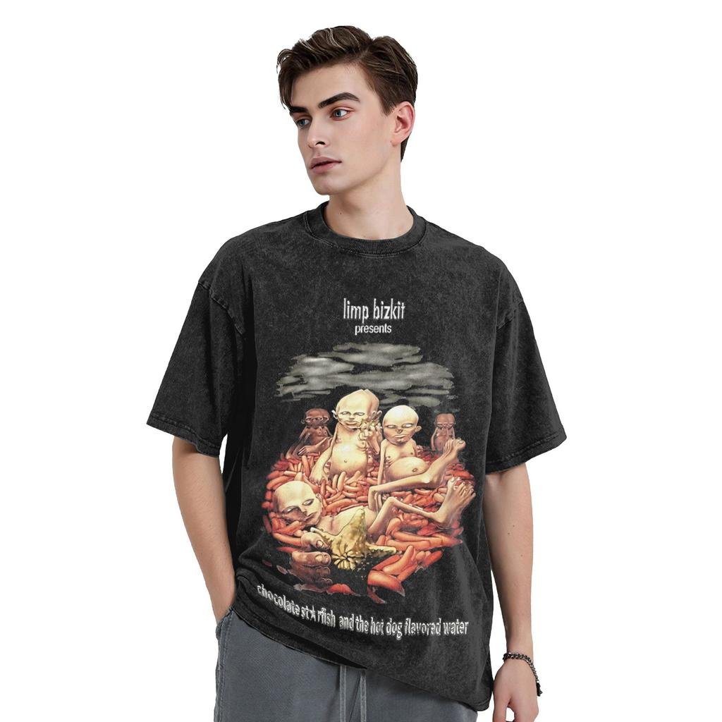 LIMP BIZKIT CHOCOLATE STARFISH AND THE HOT DOG FLAVORED WATER Tricou Spălat Bărbat Tricouri de Vară Gât Rotund Tricouri Haine Oversize