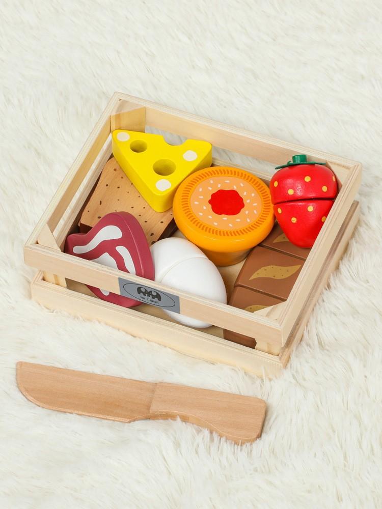 Simulationsspiel Zuhause Kinder Holzkiste Essen und Trinken Chixile Lernspielzeug