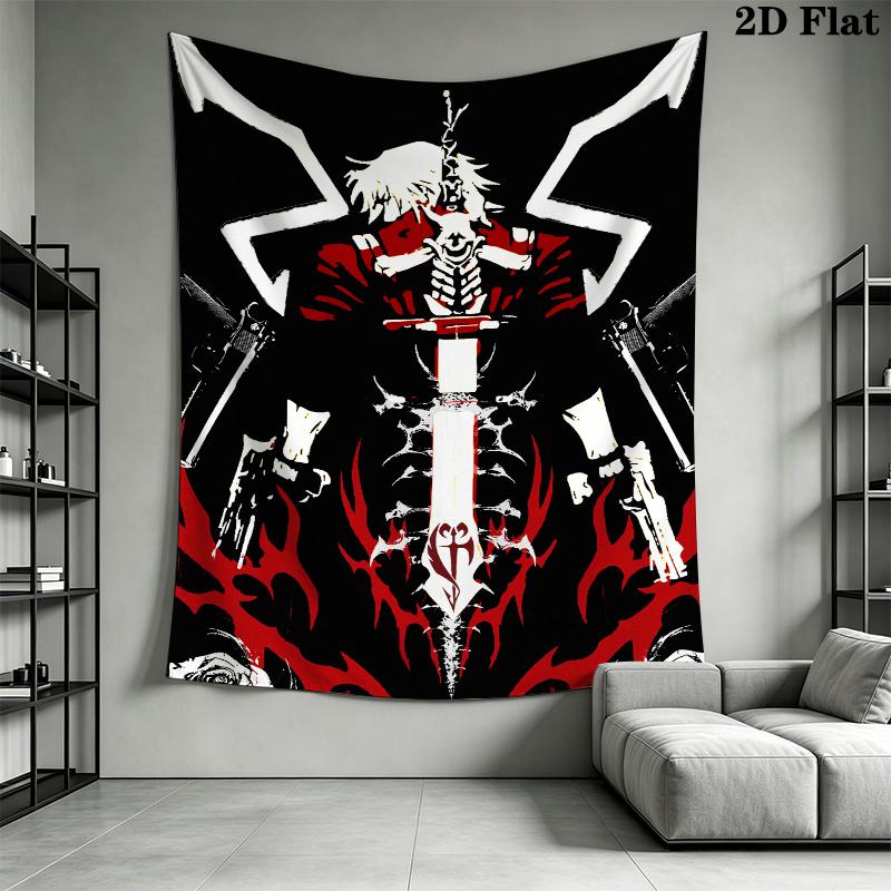 Devil May Cry Wall Tapestry Aesthetic Wall Hanging Printed Fabric Blanket Decorative Tapestries for Bedroom Living Room Home Decor
