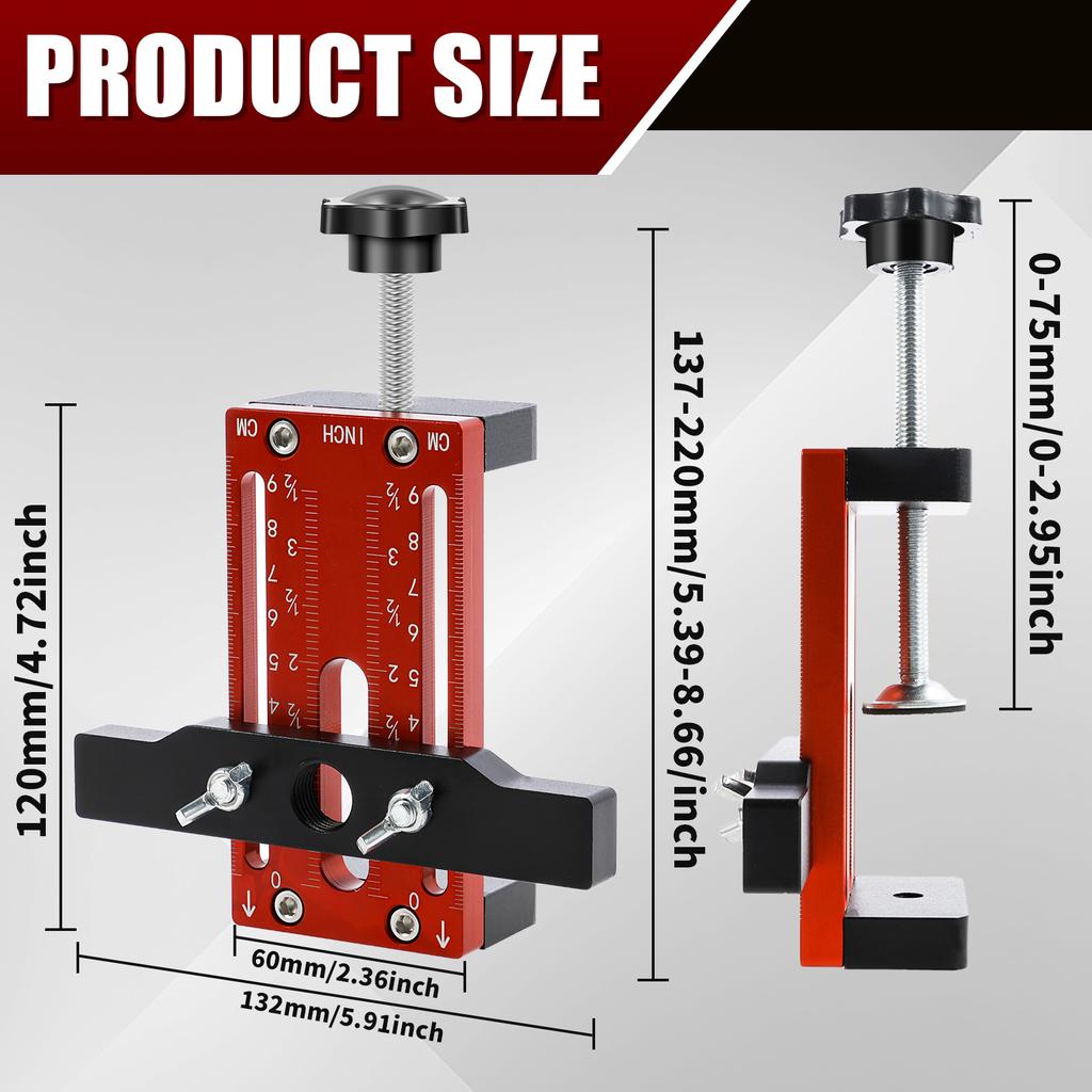 Cabinet Door Mounting Jig Adjustable Cabinet Door Installation Locator Aluminum Alloy Hinge Installation Jig Tool Portable