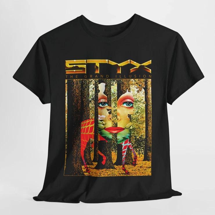 Styx Vintage Concert Tee, Retro Music Graphic T-Shirt 4XL
