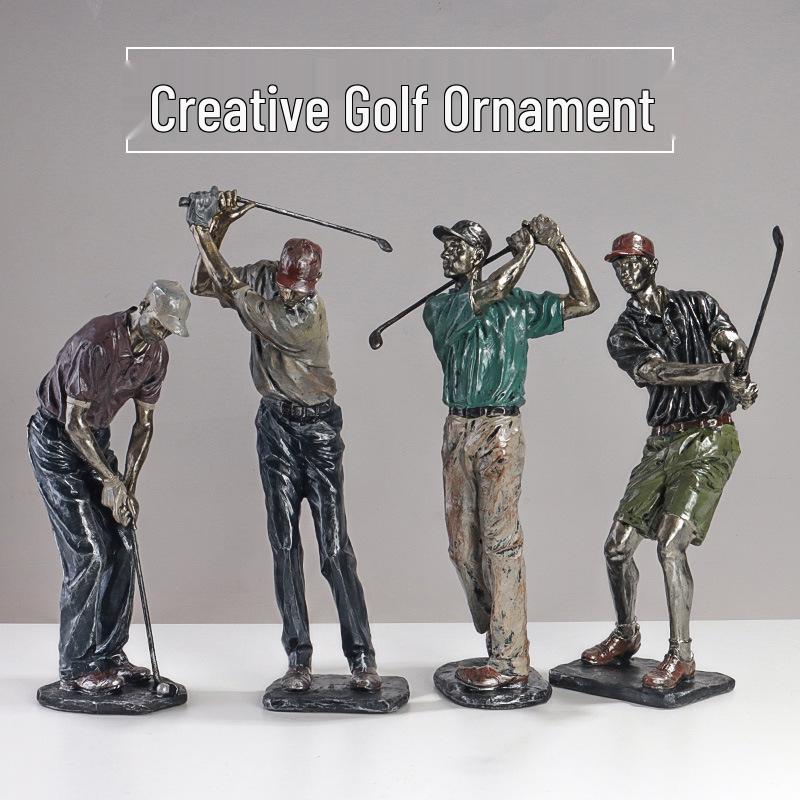 Golf Sports Person Resin Ornament for Living Room or Office Decor