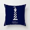 Home Decor Compass Anchor Pillow Cover Blue Mediterranean Cushion  Gift Sofa Office  Accessory Ornament 45x45cm