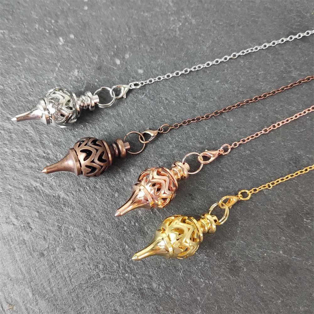 Cone 100% Copper Brass Metal Pendant Pendulum for Divination Dowsing Reiki Healing Egyptian Isis Pendulos Professional A001