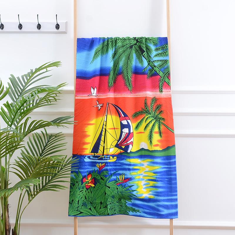 Underwater Tropical Fish Print Beach Towel Ocean Colorful Coral Reef Fish Quick Dry Soft Absorbent Sand Free Towel for Summer
