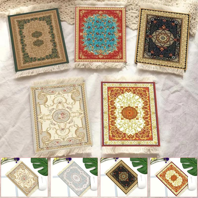 1PC Teppich Muster Tisch Decor Handwerk Fringe Pad Retro Mini Persische Gewebt Teppich Matte Mousepad Büro Arabisch