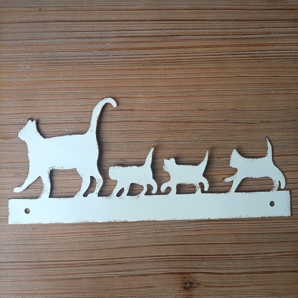 Creative Wall Decoration Pendant Exquisite Animals Figure Sculptures Cat Family Hanging Lawn