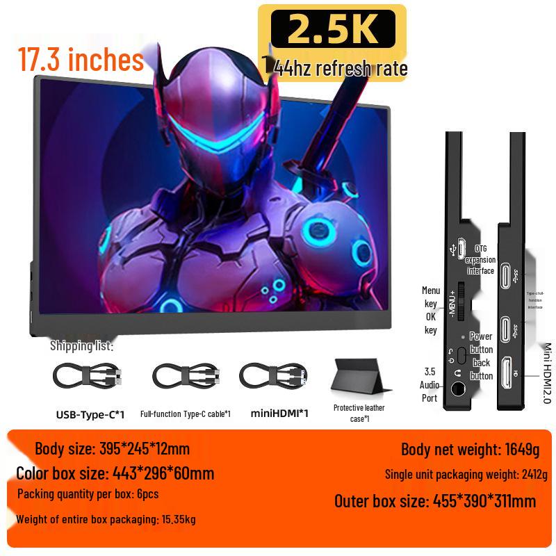 EIMIO 23.8" 4K 180Hz Portable Gaming Monitor with Touchscreen for PS5 Usage