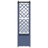 Raised Garden Bed with Trellis and Hanging Roof Gray 122 X 40 X 141 Cm PP