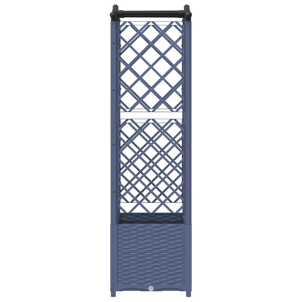 Raised Garden Bed with Trellis and Hanging Roof Gray 122 X 40 X 141 Cm PP