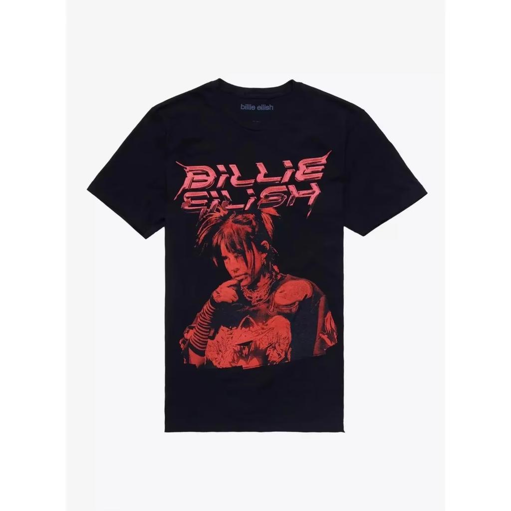 Billie Eilish T-Shirt Star Pattern Graphic Tee Bilies Concert Merch Vintage Cotton Y2K Aesthetic Unisex Streetwear Summer Top