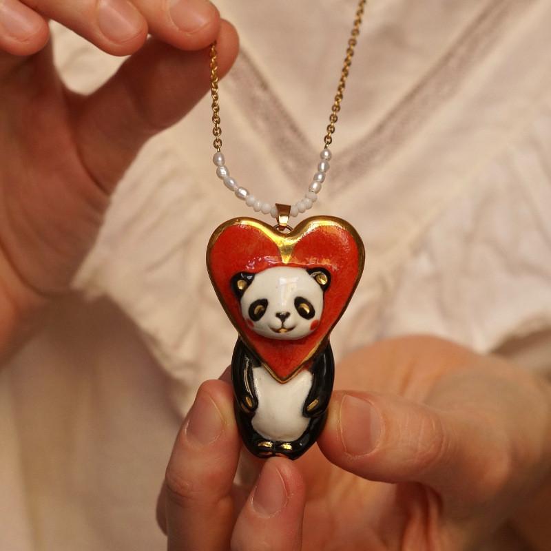 Animal Pendant Necklace With Heart Shape Design Copper Chain For Daily Casual Wear