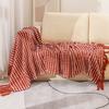Chenille Knitted Bean Throw Blanket Summer Thin Sofa Cover Blanket Air Conditioning Bed Tail Blanket Woven Blanket For Office Nap Use