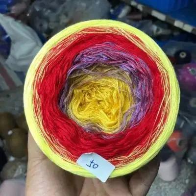 300g/pcs Colorful Pure Cotton Cake Gradient Cotton Rainbow DIY Scarf Shawl Skirt Wool Yarn Crochet