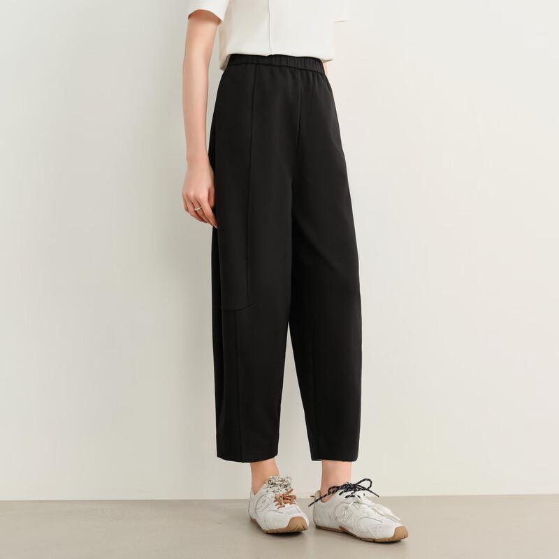 Elva' Island Women's Black Slim-Fit Casual Pants