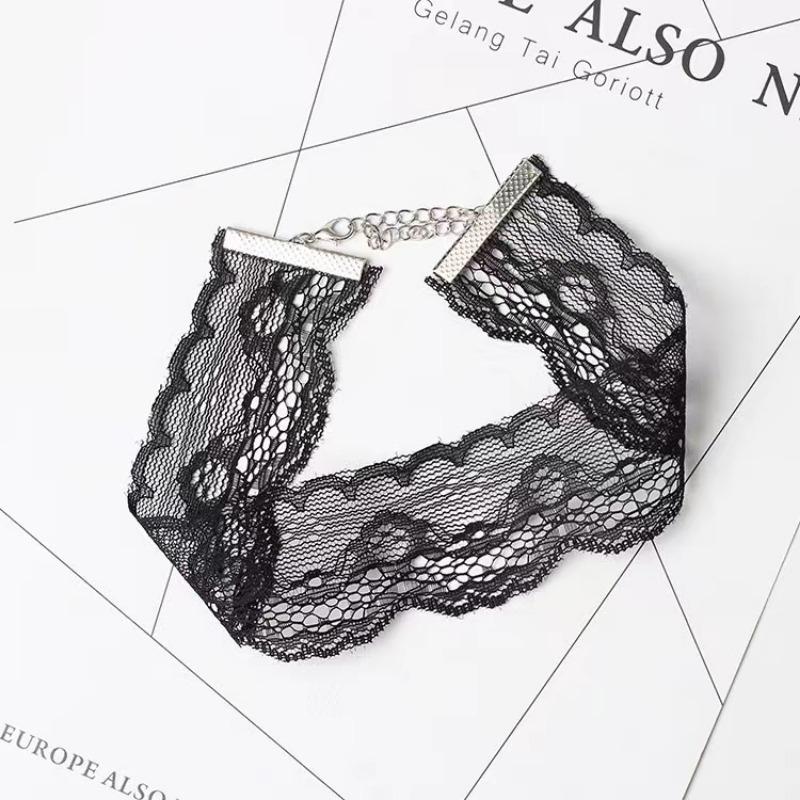 Hot Newest  Fashion Jewelry Accessories Black White Hollow Lace Choker Necklace  for Couple Lovers