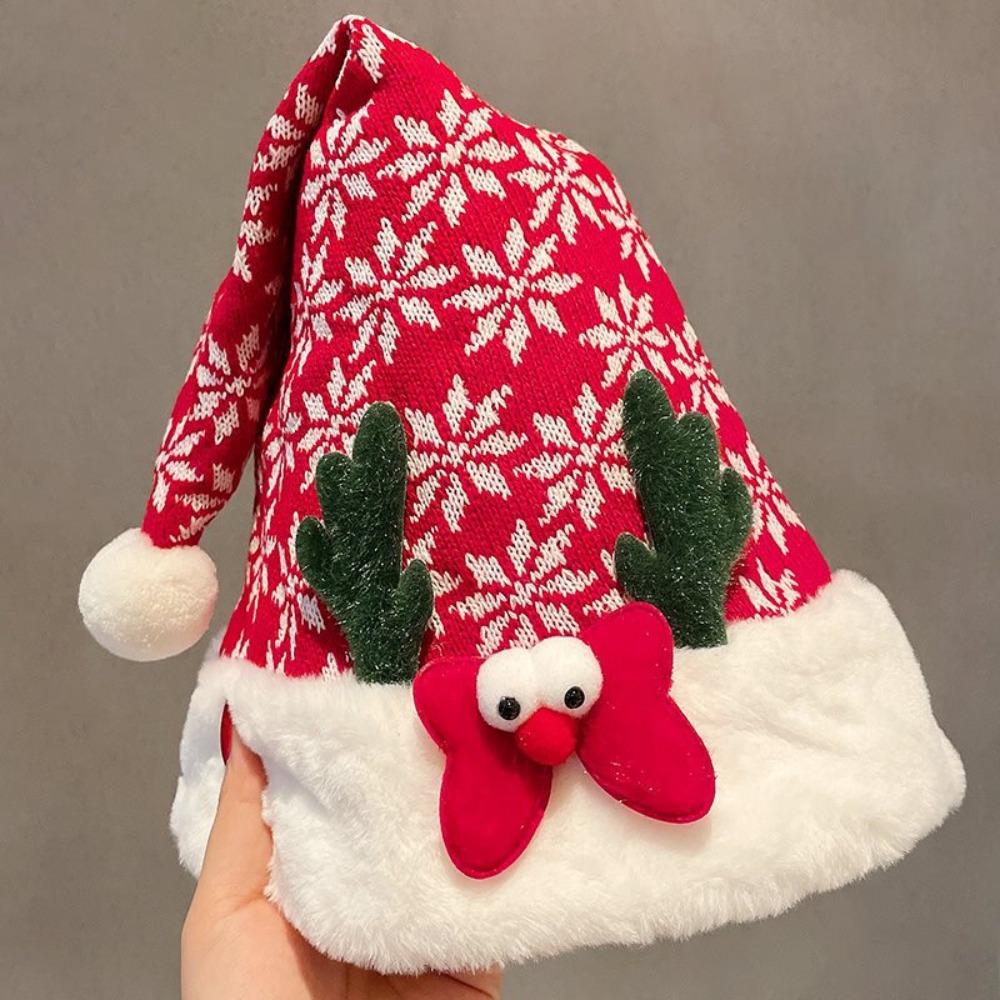 

Interesting Creative Christmas Hat Party Decoration Cute Santa Claus Xmas Hat Thick Holiday Dress Up Pullover Hats