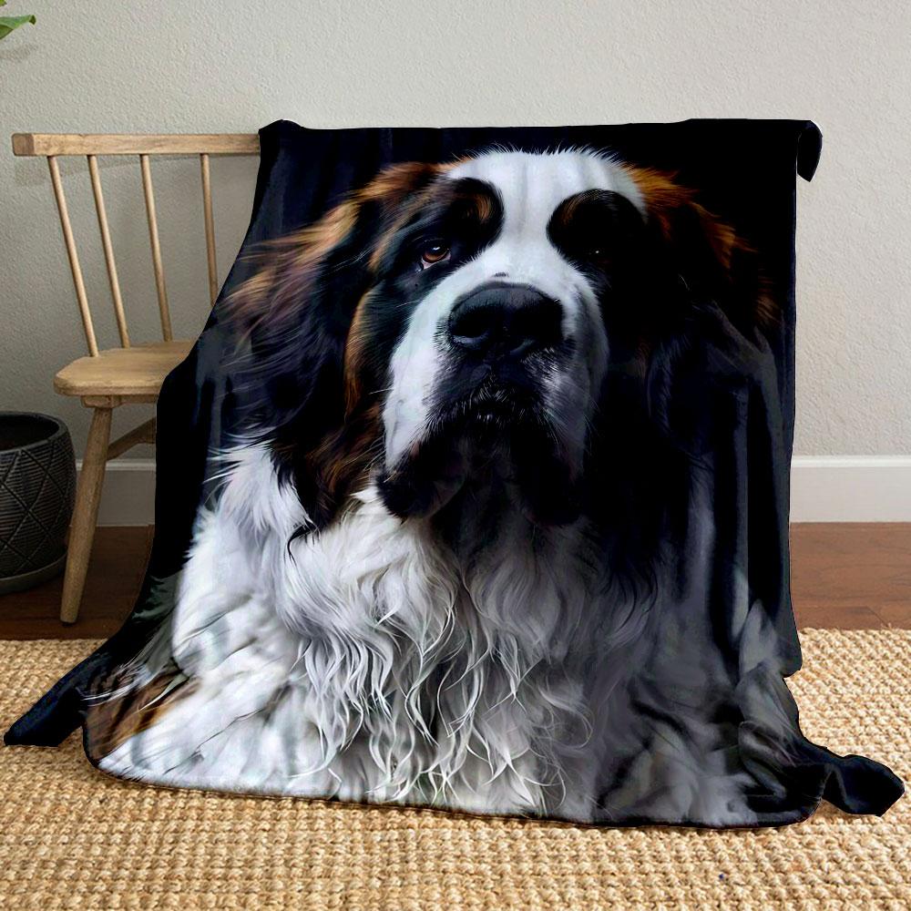 

Saint Bernard Dog Plush Blanket bedroom Blanket for Livingroom Couch lunch break Soft throw for Friend s festival Gift 80cm x 120cm