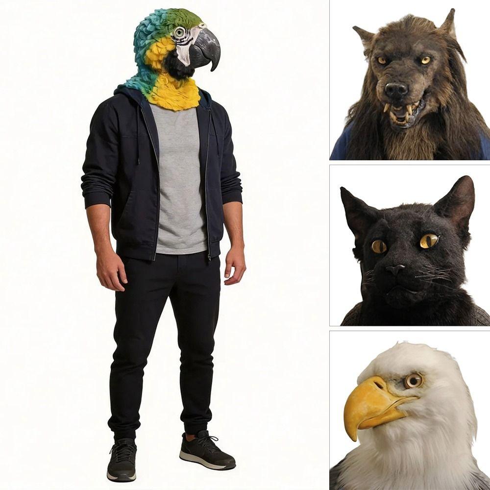 Venetian Party Eagle Mask Simulation Animal Wolf Mask Halloween Hood Mask  Party Makeup Ball