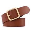 Women's Belt Soft PU Leather Belt Square Buckle Pin Buckle Jeans Black Belt Chic Luxury Brand Ladies Vintage Female Waistband