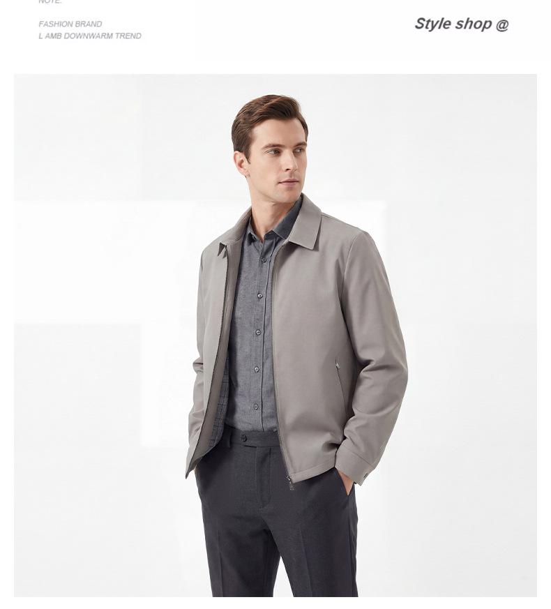 Spring and Autumn Men's Casual Lapel Zipper Jacket - Middle-aged Outerwear