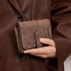 2025 Women's Retro Frosted Two-Fold Short Wallet, Multifunctional Simple Fashion Clutch.