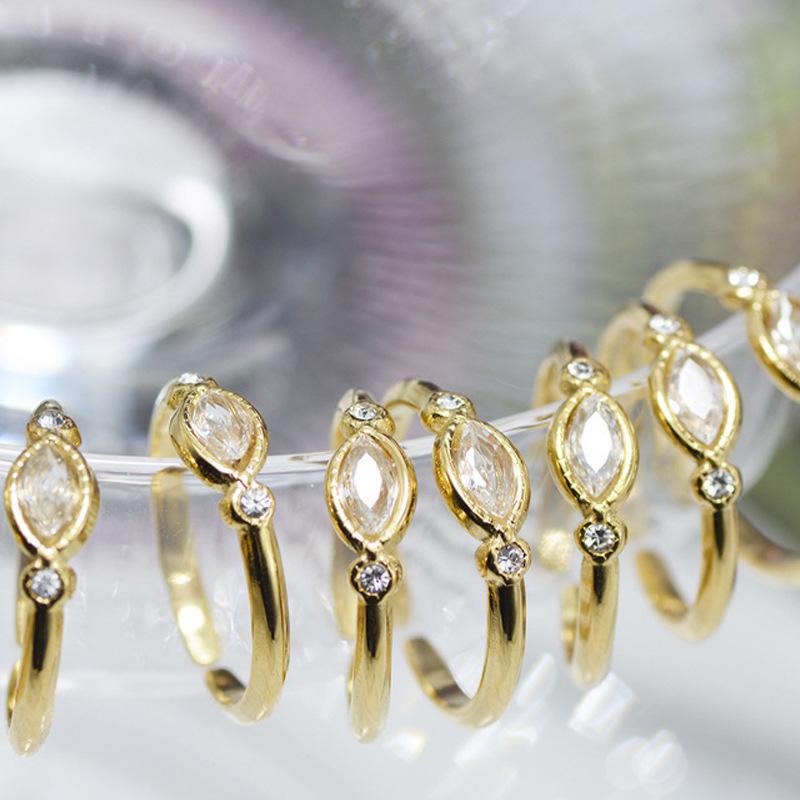 Versatile Titanium Steel Ring Women Do Not Fade Fashion Stacking Opening Adjustable Inlaid Zircon Stainless Steel Ring