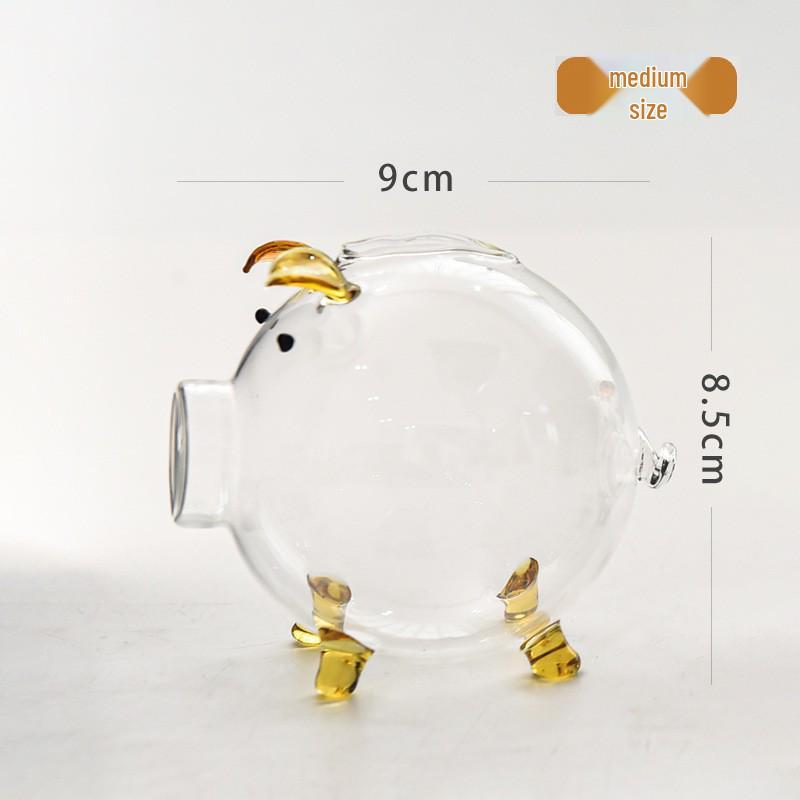 Mini Golden Bean Borosilicate Glass Piggy Bank & Wishing Bottle