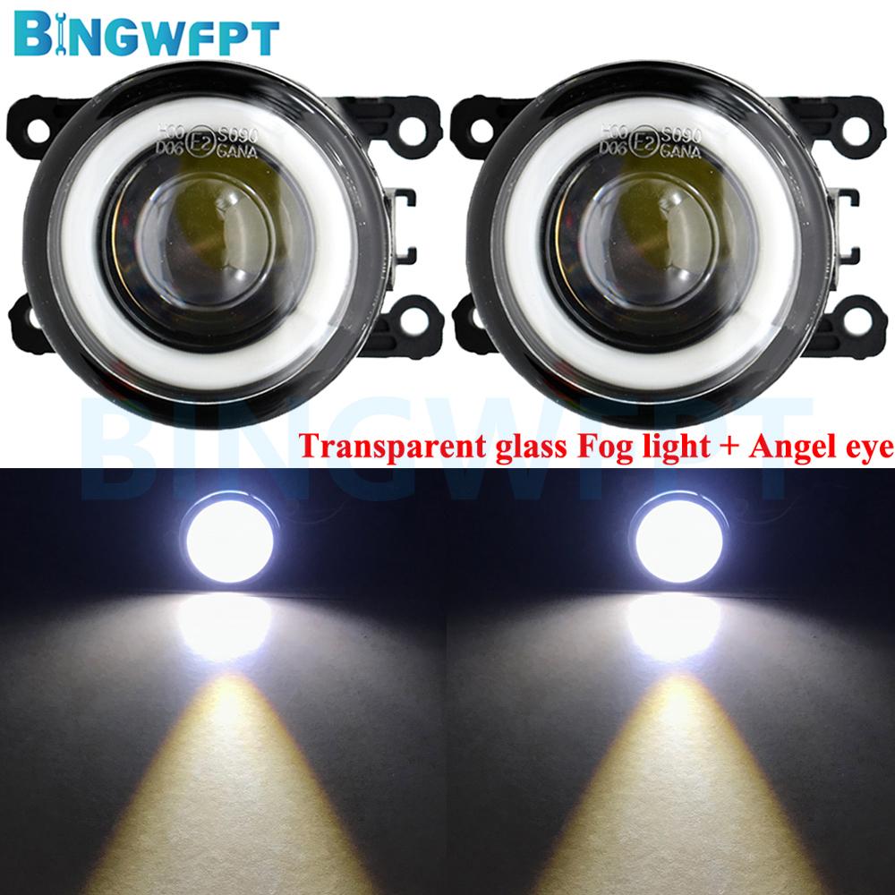 2PCS Fog Light Angel Eye Daytime Running Light For Ford Ranger 2012 Fusion Estate JU 2002-2008 Fog Lamp Assembly H11 LED 12V