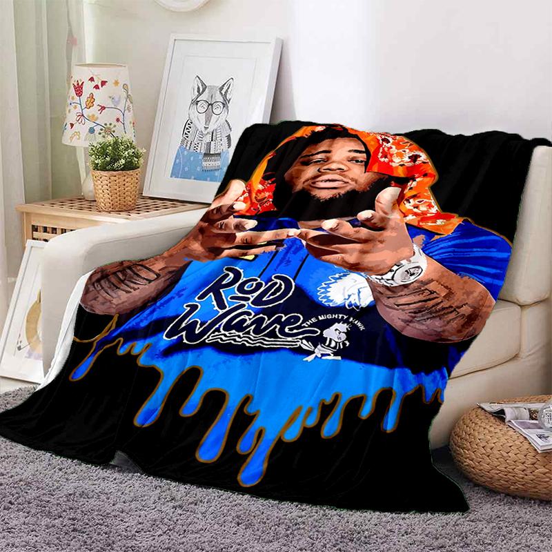 HOT Rod Wave 3D Print Rapper Star Soft Plush Blanket,Flannel Throw Blanket for Living Room Bedroom Picnic Bed Sofa Cover