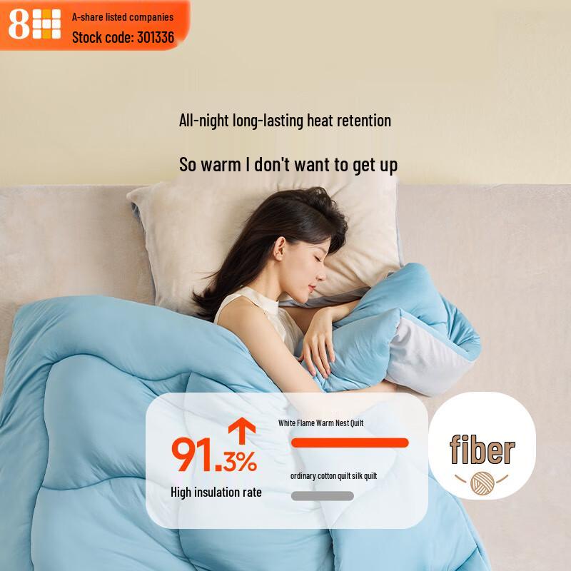 

8H White Flame Fiber Heating & Antibacterial Comforter 150*200CM