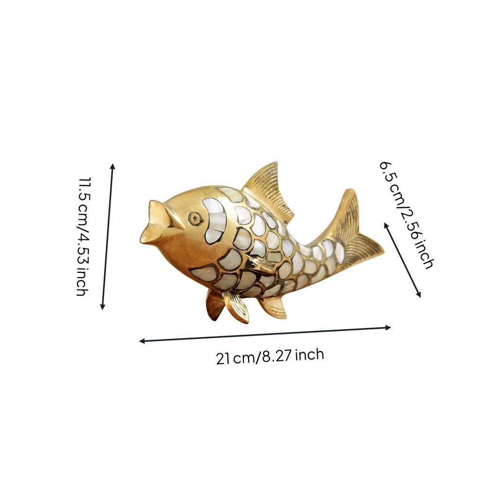 Ocean-Themed Statuette Figurine with Silver Scale Accents Sturdy for Office Desk