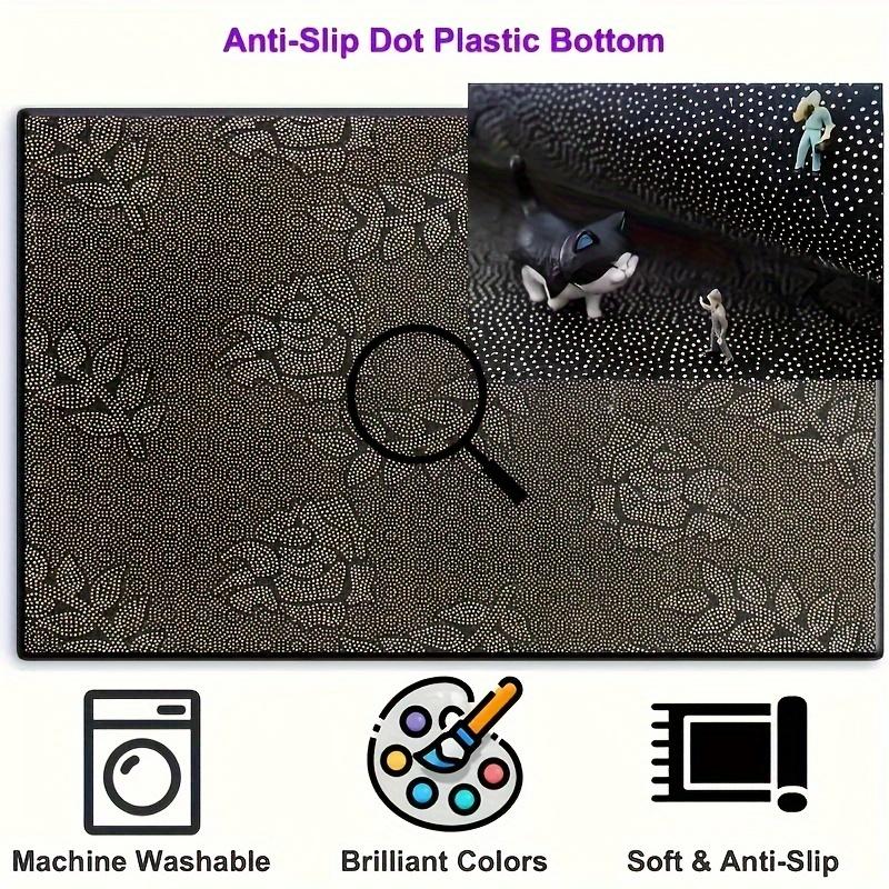 1 szt. Złoty Welurowy Print z Diamentami Półokrągła Mata Powitalna Antypoślizgowa na Zewnątrz Taras Ganek Kuchnia Łazienka Wejście Mata Podłogowa