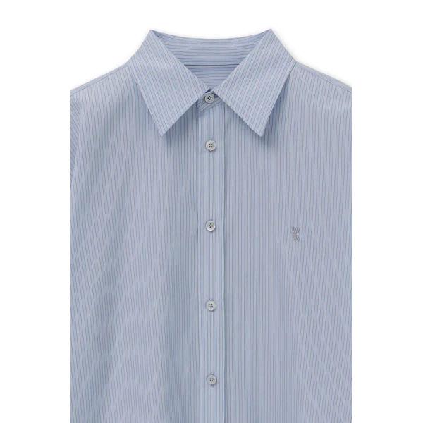 [wooyoungmi] Blue Stripe Semi-Over Cotton Shirt M263SH04826L
