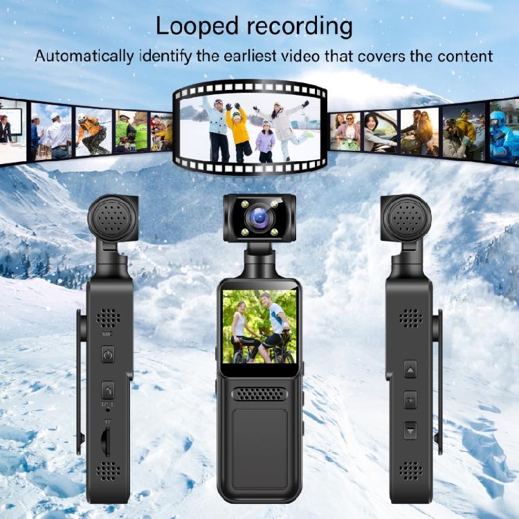 4K Sports Wearable Camera 180 Degree Travel Bike Driver Recorder Pocket Camera for Motorcycle Vlogging Sports