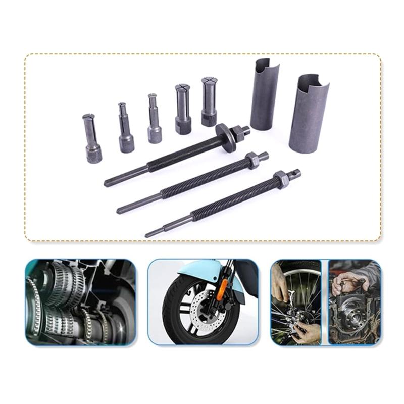Blind Hole Collet Bearing Puller Set,12Pcs 9-23mm Inner Bearing Extractor Motorcycle Bearing Removal Tool