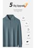 Men's Mid-Aged Half-Zip Knit Polo Shirt - Thick Solid Color Sweater for Autumn and Winter