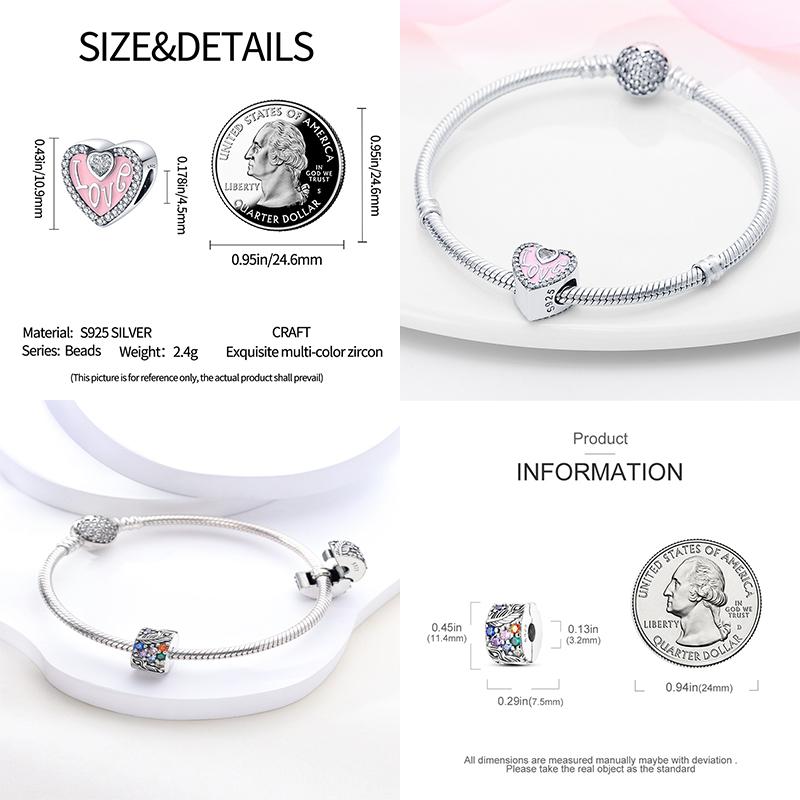 S925 Silver Butterfly Kitten Dog Claw Colorful Zircon Interval Charms Beads Fit Pan Bracelets DIY Jewelry