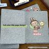 Vintage Denim Labub A5 Hard Shell Notebook Color Book Cute Diary Student High Value Handbook