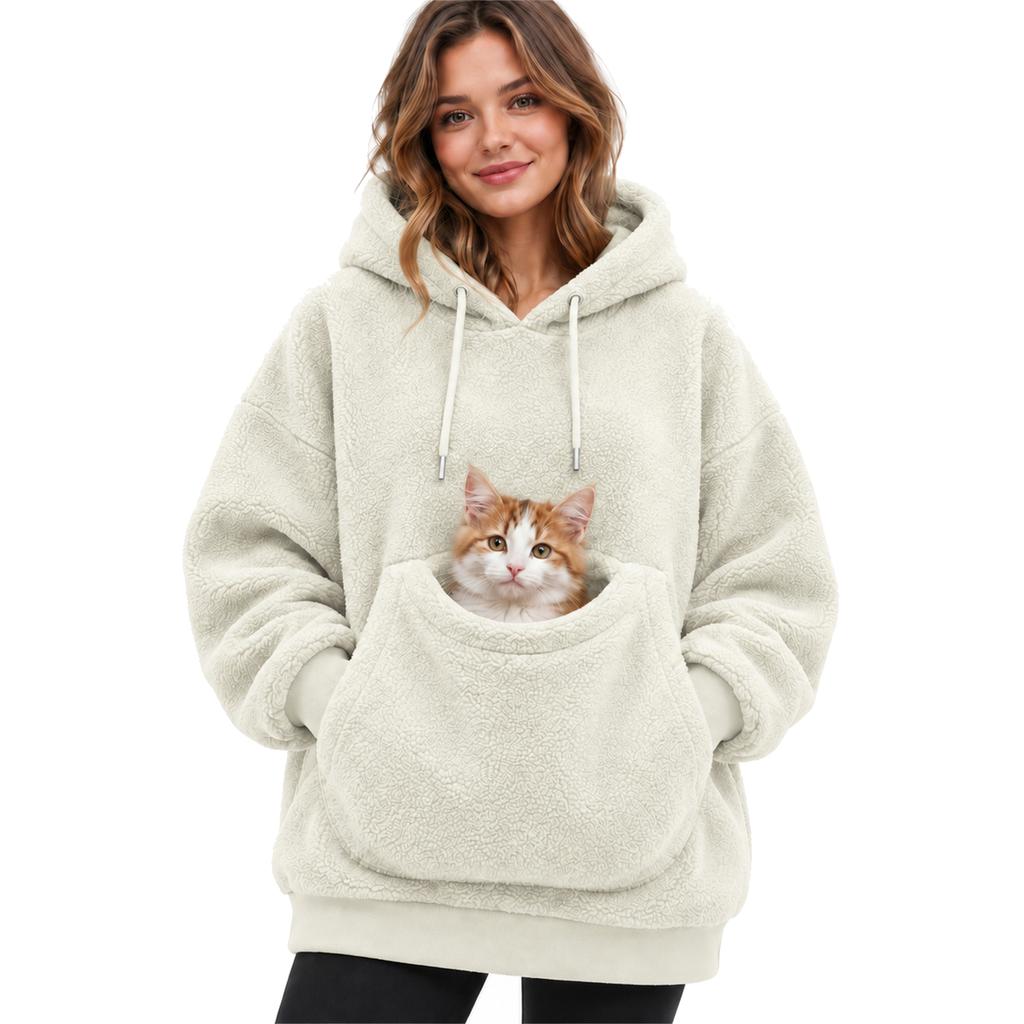 Sudadera Unisex con y Bolsa para Perro, Sudadera Deportiva de Manga Larga