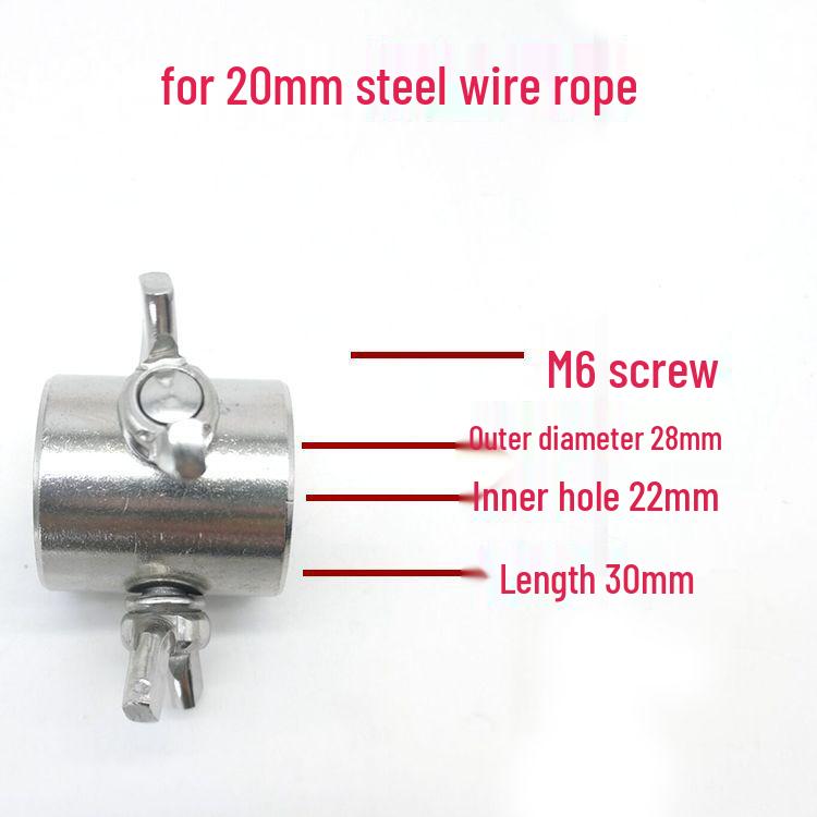304 Stainless Steel Wire Rope Butterfly Buckle Clip, Single/Double Strand Locking Clip, Hand-Tightening Round Hole Card Head.