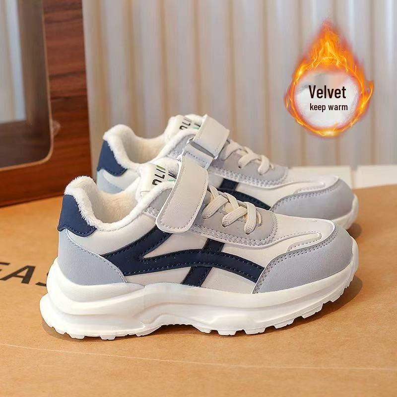 

Кеды на шнуровке для девочек с бархатом - Зимние кроссовки для бега для детей среднего школьного возраста 28