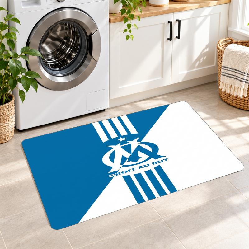 Flannel Kitchen Mat Olympique Lyonnais FC Soft Area Rug Non Slip Floor Carpet Home Decoration