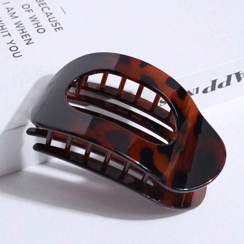 Women Leopard Print Flat Clip Hair Accessories, Comfortable Arc Design, Suitable for Medium Thick Hair, Casual for Driving, Yoga, Banana Hair Clip