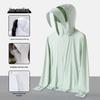 Unisex UPF50+ Cooling Ice Silk Sun Protection Jacket with Detachable Brim for Outdoor Cycling
