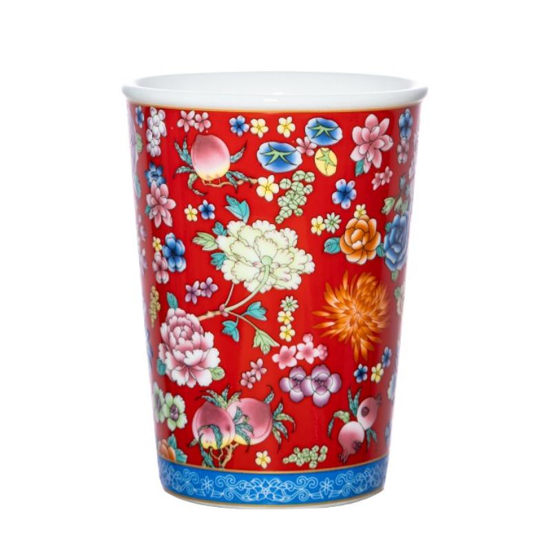 300ml Creative Floral Patterned Ceramic Cup Home Wine Mug Bar Personalized Cocktail MugVintage Chinese Tea Cup Home Water Mug