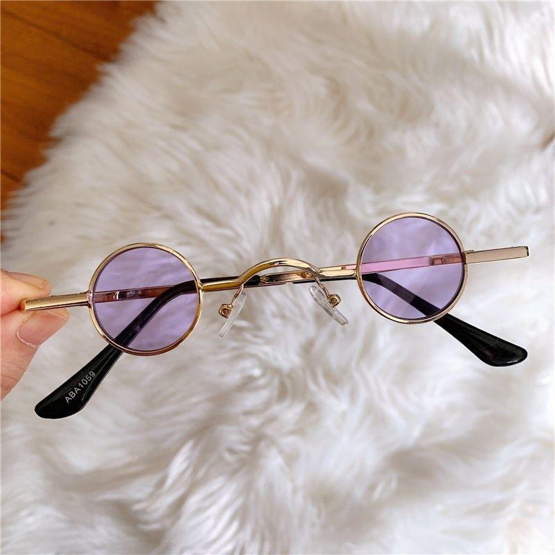 Luxury vintage Mirror punk small size Sunglasses Women/Men Classic Round Outdoor hip hop Sun Glasses UV400 Small frame glasses