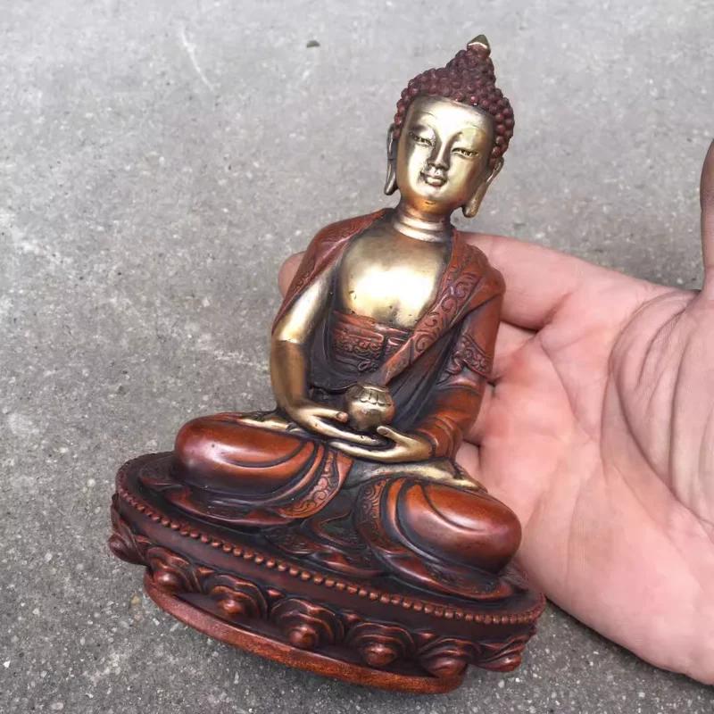 Tibetan Brass Buddhism Bodhisattva Sakyamuni Buddha Statue